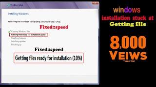 windows 7 installation stuck at getting file::Fixed::speed