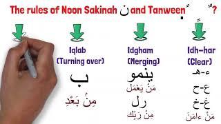 Noon sakinah and Tanween in a minute(with examples)