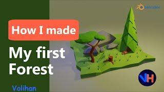 Make a Forest in Blender 2.8 | Low Poly 3d modeling Scene