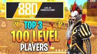 Top 3 Highest 100 Level Players You Don't Know  || Free Fire