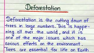 Deforestation essay in english | Article on deforestation of trees | English essay on deforestation