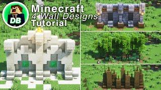Minecraft: 4 Detailed Wall Designs (tutorial)