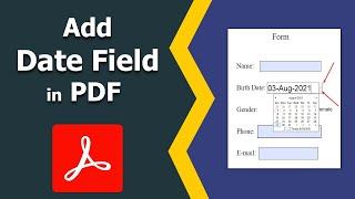 How to add a dropdown date field in a pdf using Adobe Acrobat Pro Dc