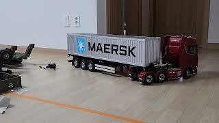 TAMIYA 1/14 SCANIA 770s truck  reverse parking rc trailer 스카니아 트럭