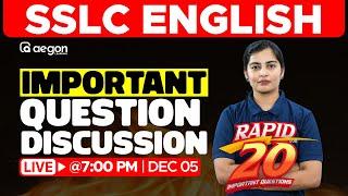 LIVE | SSLC ENGLISH | IMPORTANT QUESTION DISCUSSION | AEGON LEARNING #sslcenglish #sslclive