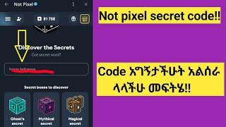 Not pixel secret code!!#notpixelairdrop