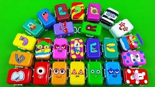 Rainbow SLIME: Looking Numberblocks, Alphablocks, Cocomelon with Mini Suitcase Coloring! ASMR