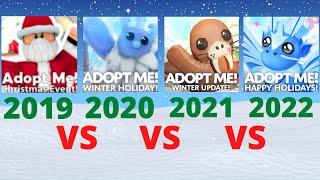 Christmas/Winter Event 2019 vs 2020 vs 2021 vs 2022 Comparison! | Roblox Adopt Me!