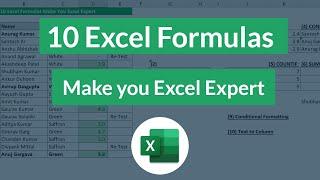 10 Excel Formula used daily at WORK (Excel formula for job interview)