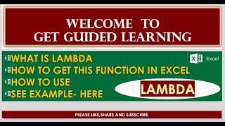 Lambda In Excel Or Lambda Function In Microsoft Excel- How To Get Lambda Function In Excel