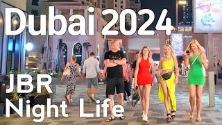 Dubai  [4K] Night JBR, Jumeirah Beach Residence Walking Tour 