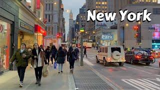 New York City January 2023 - NYC 4k Night Walk - Manhattan Walking Tour