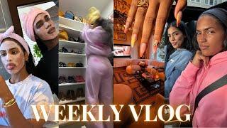 WEEKLY VLOG  (a week at home with my ROOMATE!! cook with us, closet clean out, nails, self care+)