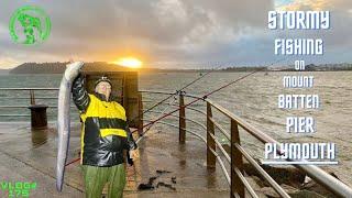 STORMY Pier Fishing! | Mount Batten Pier Congers | A New HOOK Discovery🪝| Sea Fishing Uk | Vlog#175