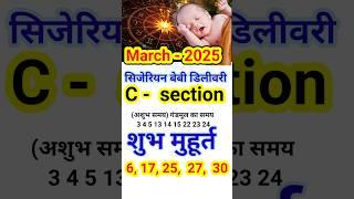 Cesarean baby delivery muhurat March 2025