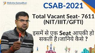 CSAB- 2021Total vacant seat- 7611 (NIT/IIIT/GFTI)इसमें से एक Seat आपकी हो सकती है।जानिये कैसे ?