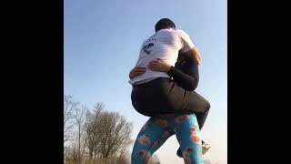 #liftcarry | Strong wife lift and carry her husband | #stronggirl #frontlift #piggyback