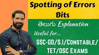 Spotting Errors Telugu | Error Detection | Ts tet | DSC | S.I | Group 4#jansenglishacademy