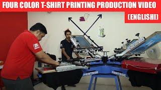 T-Shirt Printing Production Video | 4 Color Screen Print (English )