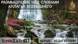 РАЗМЫШЛЕНИЕ НАД  СЛОВАМИ АЛЛАГЬА ВСЕВЫШНЕГО (СУРА 2. АЯТ 63.)