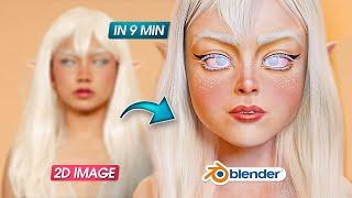How to Turn a 2D Image into Stylized Character in Blender (in 9 Minutes)