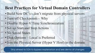 Best Practices For Hyper-V Virtualized Active Directory Domain Controllers - Hyper V 2019