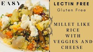 Lectin Free Dinner Recipe | Millet Like Rice With Cheese | How to cook millet best way | Gluten Free