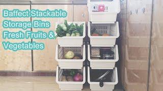 Baffect Multifunctional Stackable Storage Bins for Kitchen Fresh Vegetables & Fruit Storage