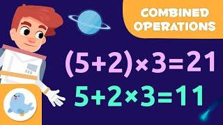 COMBINED OPERATIONS  With and Without Parantheses  Math for Kids ‍