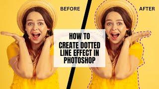 how to create dotted line effect in Adobe Photoshop cc||graphics collection #photoshop #effects