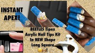 Water Nails w/ BEETLES Tipex Acrylic Nail Tips Kit | In NEW Shape Long Square !
