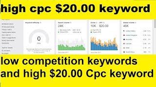 high cpc keyword for blogging website | low competition keywords with high traffic |keyword research