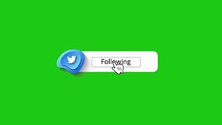 Twitter follow button green screen animation