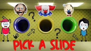 Pick a Slide CHALLENGE  ROBLOX Backrooms | Khaleel and Motu Gameplay