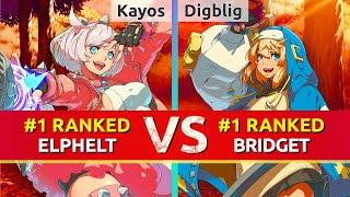 GGST ▰ Kayos (#1 Ranked Elphelt) vs Digblig (#1 Ranked Bridget). High Level Gameplay