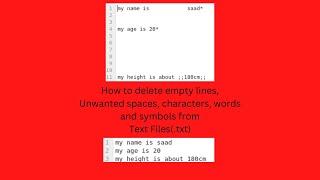 How to remove Empty Lines, Unwanted(Spaces, Characters, Symbols, Words) in text file(.txt) | Python