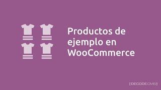 Productos de ejemplo en WooCommerce