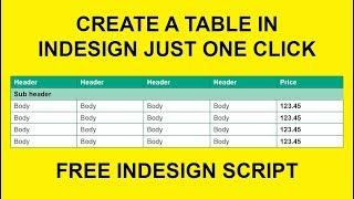 Indesign Tutorial: 01. Create a table in indesign using script