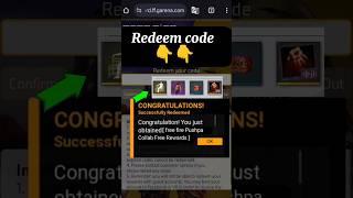 FREE FIRE REDEEM CODE||PUSHPA COLLAB REWARD||FF × PUSHPA 2||#shorts #freefire #trending #ffshorts#ff