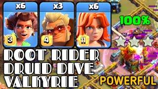 OP!!! Root Riders + Druids + Valkyrie =  UNSTOPPABLE! Best Th16 Attack Strategy ( Clash Of Clans ).