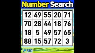 Number Search #310 A brain game video for everyone.【Match | brain game | Quiz 】