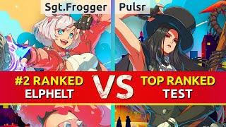 GGST ▰ Sgt.Frogger (#2 Ranked Elphelt) vs Pulsr (TOP Ranked Testament). High Level Gameplay