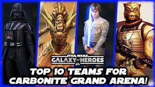 Top 10 Offense/Defense Teams for Carbonite Grand Arena in Star Wars Galaxy of Heroes!