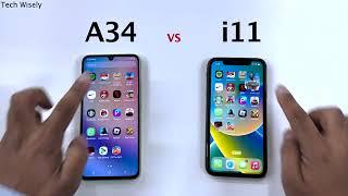 SAMSUNG A34 vs iPhone 11 - Speed Test