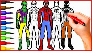 Spider Man Coloring Pages Compilation  Spiderman Painting Video