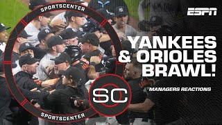 Brandon Hyde & Aaron Boone react to bench-clearing brawl in Yankees-Orioles | SportsCenter