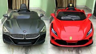 RC Ferrari Car Vs RC Bmw Car Unboxing & Testing | Remote Control Ride on Car | Shamshad Maker 