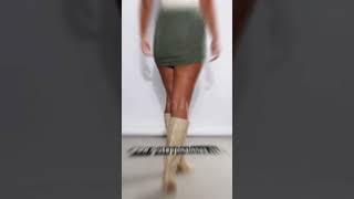 Khaki Slinky Ruched Wrap Over Mini Skirt. www.giuseppinainnes.com @giuseppinainnes