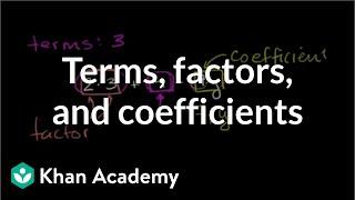 What are terms, factors, and coefficients in algebraic expressions? | 6th grade | Khan Academy