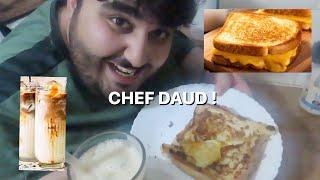 DAUD COOKS: MAKE A GRILLED CHEESE AND ICE COFFEE WITH ME!!